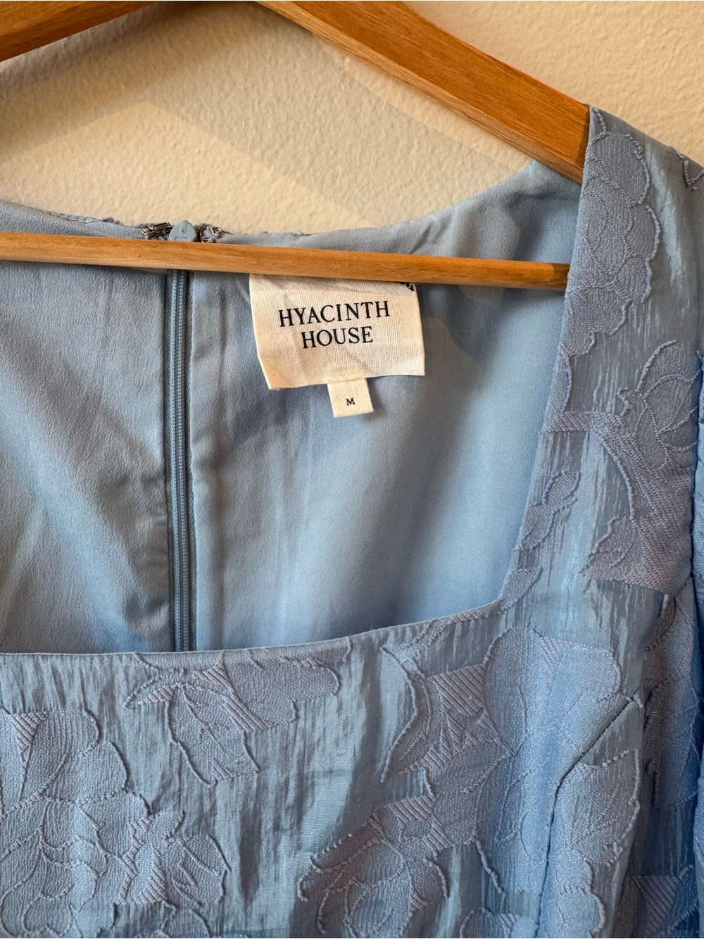 Tuckernuck / Hyacinth House Powder Blue Puff Sleeve Midi Dress - Picture 2 of 4